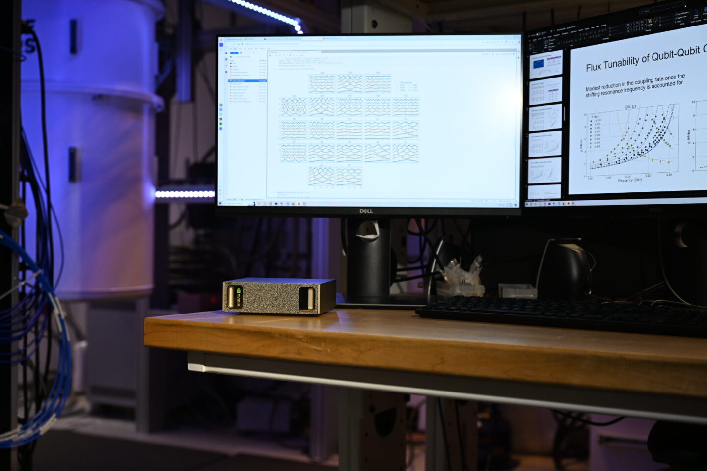 Preliminary QubiC testing at AQT with NVIDIA DGX Spark and NVIDIA NVQLink (Credit: Keegan Houser / UC Berkeley)